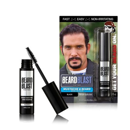Blackbeard for Men - Black Brush-On Hair Touchup Color Stick 12ml for Beard, Mustache, and Sideburns - Quick & Easy Temporary Grey Coverage, Smudge-Proof, Water & Sweat Resistant, Long-Lasting